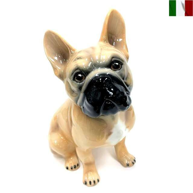 フレンチブルドッグ 犬 置物 イタリア※在庫確認後に注文をお願い致します。