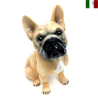 フレンチブルドッグ 犬 置物 イタリア※在庫確認後に注文をお願い致し