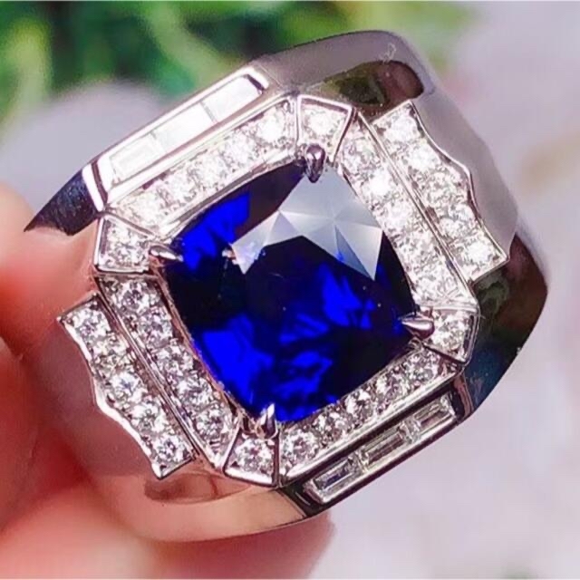 天然 ブルーサファイア ダイヤ リング3.27ct k18 ¥の通販 by Rui｜ラクマ