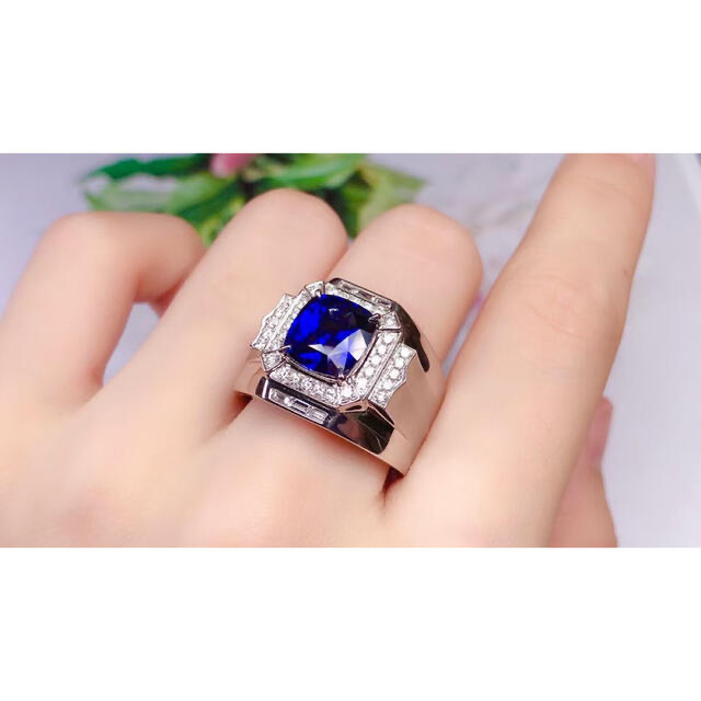 天然 ブルーサファイア ダイヤ リング2.27ct k18 ¥