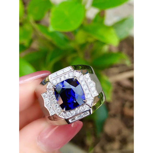 天然 ブルーサファイア ダイヤ リング3.27ct k18 ¥の通販 by Rui｜ラクマ