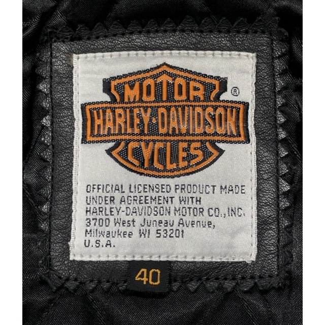 Harley Davidson(ハーレーダビッドソン)のハーレーダビッドソン シングルライダース レザージャケット メンズ 40 メンズのジャケット/アウター(ライダースジャケット)の商品写真