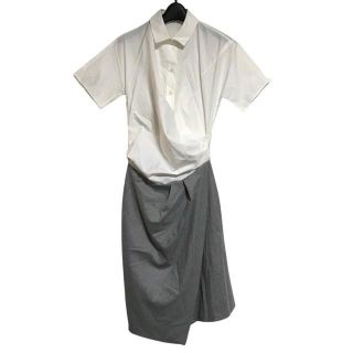カルヴェン ワンピースの通販 500点以上 | CARVENのレディースを買う 定番から人気の限定 36 レーヨン・ウールワンピース ハンガリー製 CARVEN ひざ丈ワンピース
