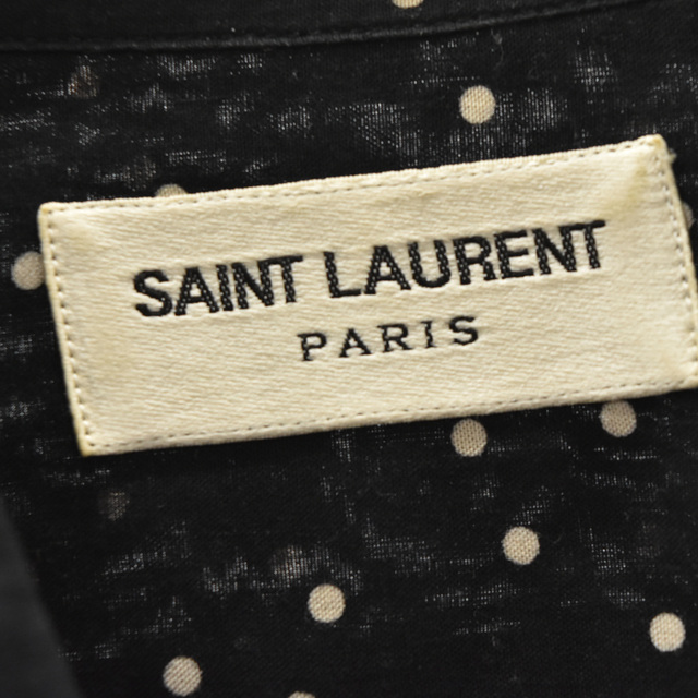 SAINT LAURENT PARIS サンローランパリ 15SS ポルカドット長袖シャツ ポルカドット 376954 Y935L ブラック