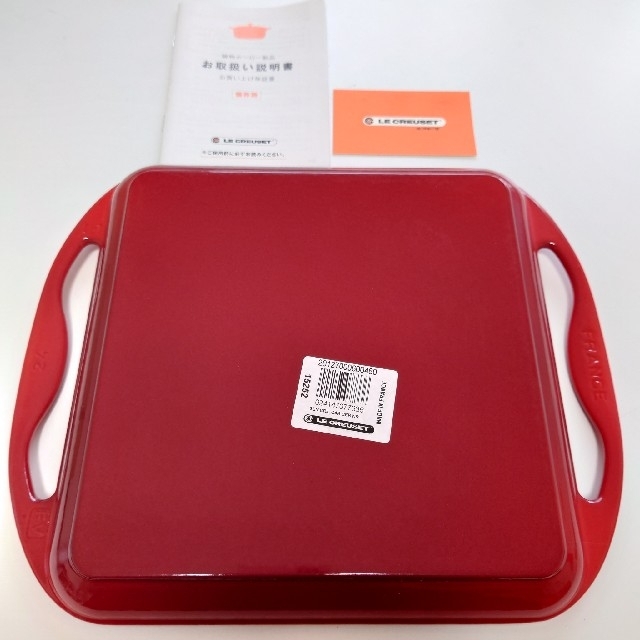 LE CREUSET(ルクルーゼ)のル・クルーゼ　グリルカレ　24ｃm　チェリーレッド インテリア/住まい/日用品のキッチン/食器(調理道具/製菓道具)の商品写真