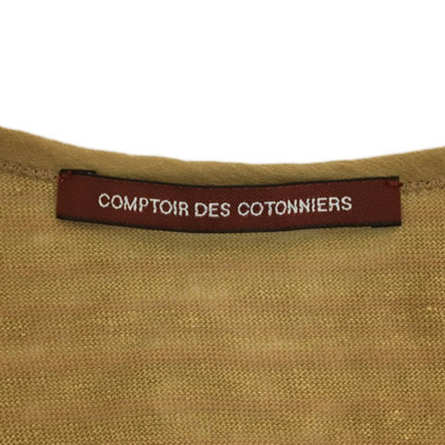 Comptoir des cotonniers(コントワーデコトニエ)のコントワーデコトニエ カットソー ラウンドネック ボーダー リネン 半袖 茶 レディースのトップス(カットソー(半袖/袖なし))の商品写真