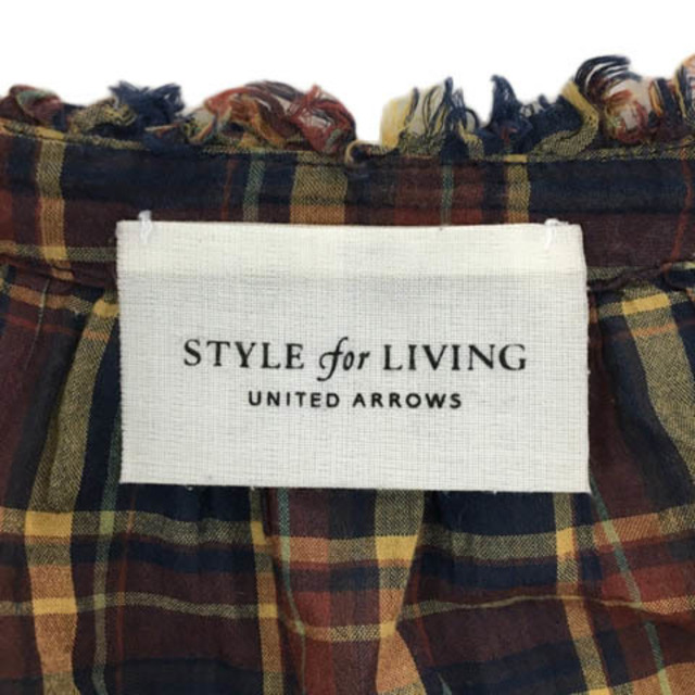 UNITED ARROWS(ユナイテッドアローズ)のユナイテッドアローズ カットソー プルオーバー チェック ノースリーブ 紺 赤 レディースのトップス(カットソー(半袖/袖なし))の商品写真