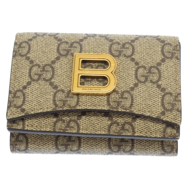 GUCCI グッチ 21AW×バレンシアガ ハッカープロジェクト 3つ折りGG
