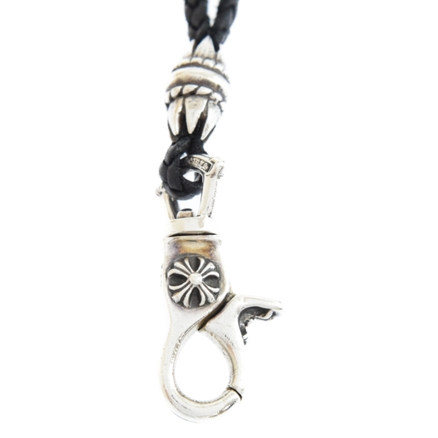 Chrome Hearts(クロムハーツ)のCHROME HEARTS クロムハーツ CH LANYARS ランヤード クロスクリップ ホルダーネックレス レザーブレード レザーネックレス シルバー メンズのアクセサリー(ネックレス)の商品写真