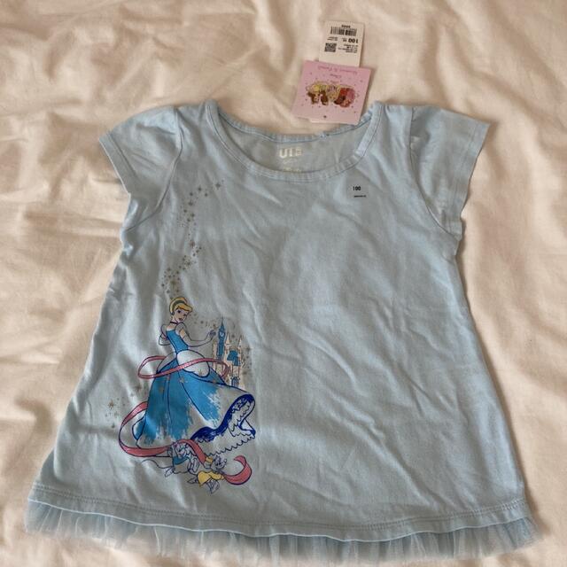 Disney(ディズニー)の新品♡ディズニープリンセス　シンデレラ　Tシャツ　100 ユニクロ キッズ/ベビー/マタニティのキッズ服女の子用(90cm~)(Tシャツ/カットソー)の商品写真