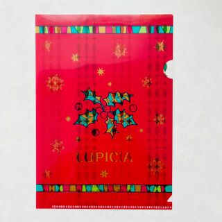 ルピシア(LUPICIA)のルピシア 2014年クリスマス 限定品 クリアファイル 赤(ファイル/バインダー)