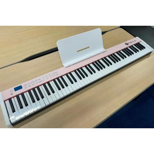 人気色 電子ピアノ 88鍵盤ピンク キーボード ピアノ 人気 スリムボディ 