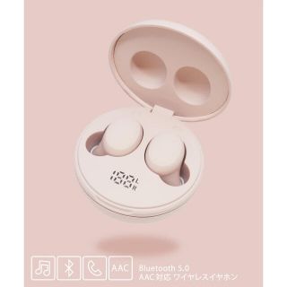 スリーコインズ(3COINS)の美品　3COINS マカロン　ワイヤレス　イヤホン  ピンク(ヘッドフォン/イヤフォン)