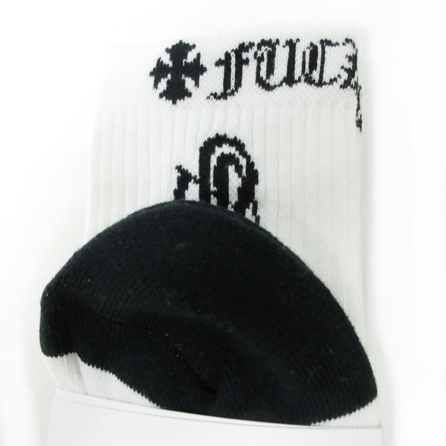 Chrome Hearts(クロムハーツ)のクロムハーツ CHROME HEARTS SOCKS 靴下 3P L 白 赤黒緑 メンズのレッグウェア(ソックス)の商品写真