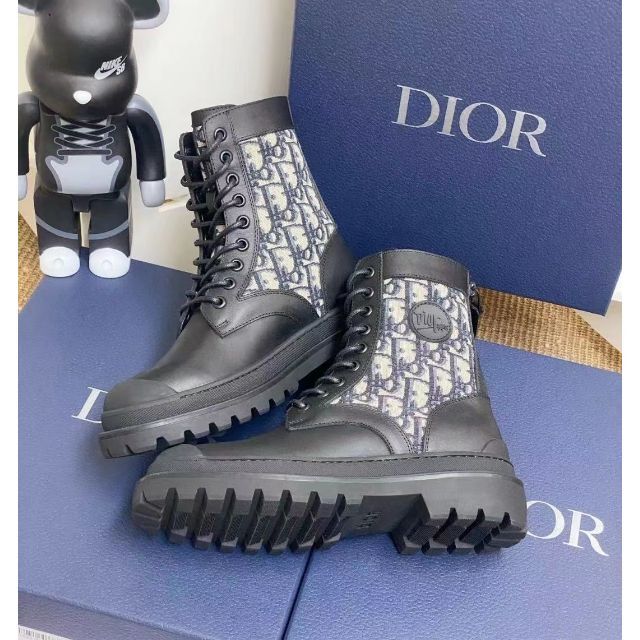 Christian Dior - 名品 レア Dior HOMME オブリーク柄 ブーツ