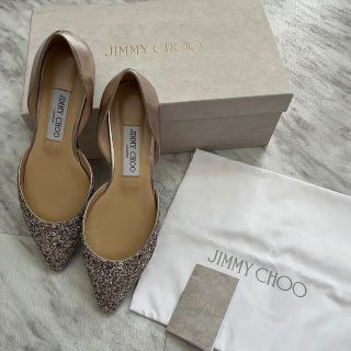 ジミーチュウ(JIMMY CHOO)のJIMMY CHOO  ESTHER グリッターフラットパンプス(ハイヒール/パンプス)