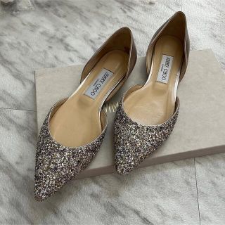 JIMMY CHOO - JIMMY CHOO ESTHER グリッターフラットパンプスの通販 by