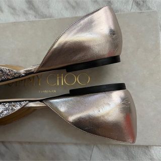 JIMMY CHOO - JIMMY CHOO ESTHER グリッターフラットパンプスの通販 by