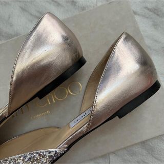 JIMMY CHOO ESTHER グリッターフラットパンプス