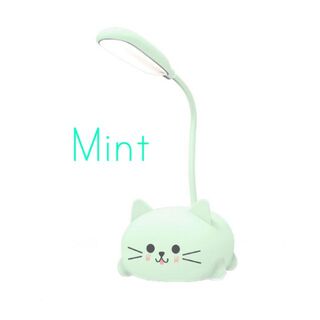 テーブルランプ かわいい 猫 ミニライト LED  卓上 ディスクライト ミント(テーブルスタンド)