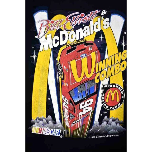 ＠美品 米国製 95s NASCAR マクドナルドチームＴシャツtt237