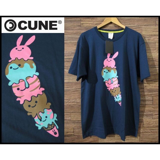 CUNE(キューン)のCR6 G① XL 新品 キューン 5周年 アイス うさぎ プリント Tシャツ メンズのトップス(Tシャツ/カットソー(半袖/袖なし))の商品写真