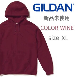 ギルタン(GILDAN)の新品未使用 ギルダン 無地 裏起毛 プルオーバーパーカー ワイン えんじ XL(パーカー)