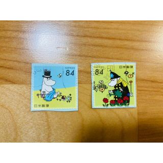 ムーミン(MOOMIN)のムーミンシリーズ　使用済み切手　2枚(使用済み切手/官製はがき)