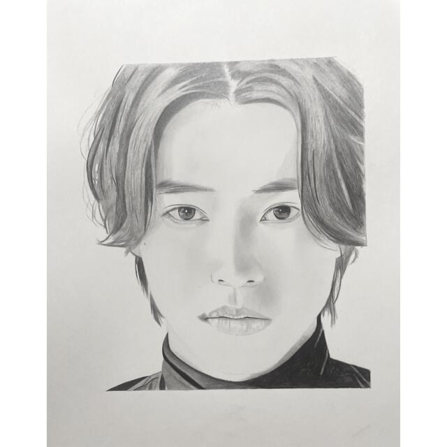 山﨑賢人 人物画 鉛筆画