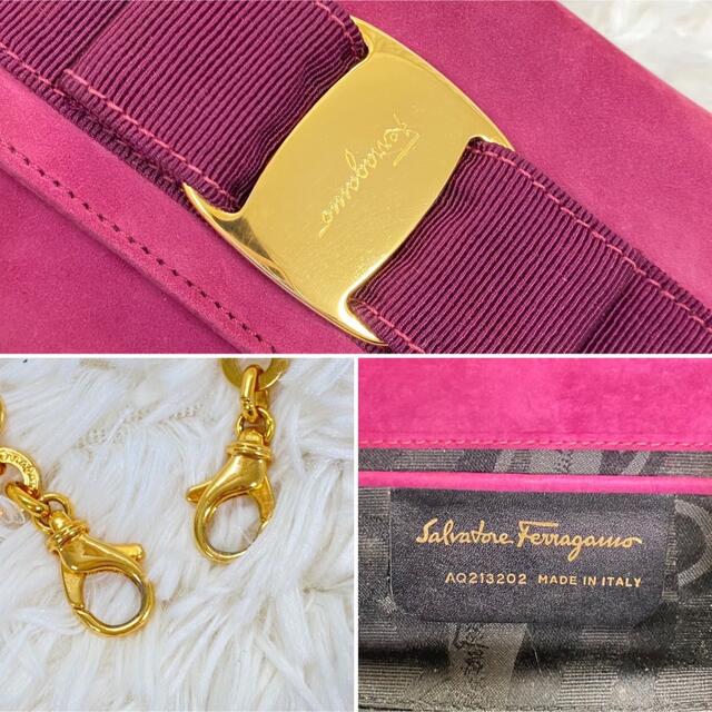 フェラガモ Ferragamo ショルダーバッグ ヴァラリボン スエード