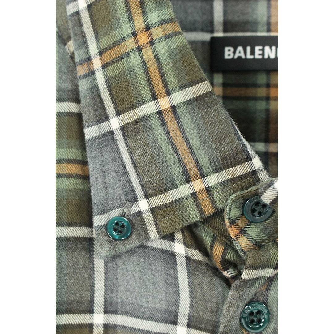 Balenciaga(バレンシアガ)のバレンシアガ 508465 TBM21 バックロゴプリントチェックオーバーサイズ長袖シャツ  メンズ 40 メンズのトップス(シャツ)の商品写真