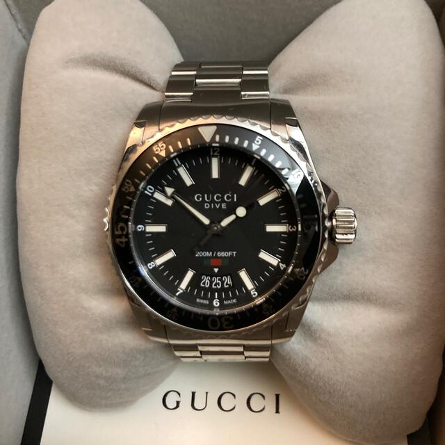 超安い グッチ DIVE GUCCI 付属品有り 本物 - Gucci ダイブ クロノグラフ 腕時計 腕時計(アナログ)