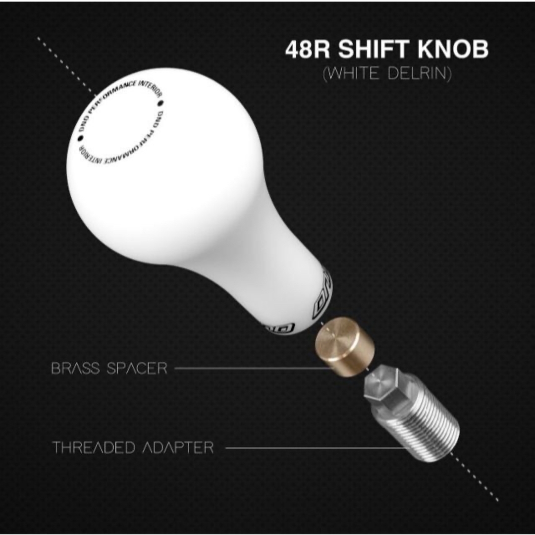 DND　48R　シフトノブ　ホワイト　デルリン　10 ｘ1.5　ホンダ　USDM 4