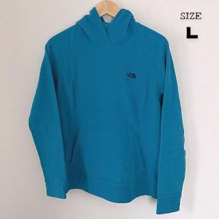 ザノースフェイス(THE NORTH FACE)のUSA★ ノースフェイス  パーカー 薄手 フリース ブルー　レディース　L(パーカー)