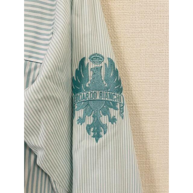 Bianchi(ビアンキ)のBianchi ビアンキ　 長袖ストライプシャツ　XS 刺繍ロゴ スポーツ/アウトドアの自転車(ウエア)の商品写真