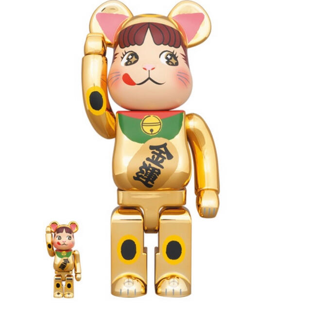 BE＠RBRICK 招き猫 ペコちゃん 金運 金メッキ 100% & 400%