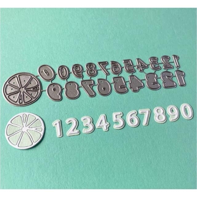 【新品】カッティングダイ☆ 背景・レモン付数字 1