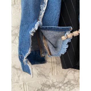 ZARA コントラスト ブレザー デニム ジャケット ザラ Gジャン テーラード