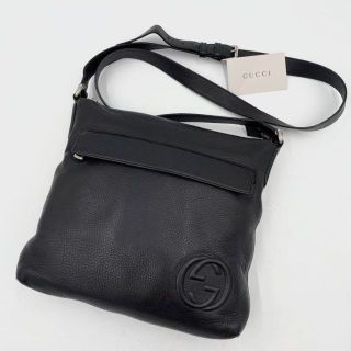 グッチ(Gucci)の✨美品✨ グッチ ソーホー GG ショルダーバッグ レザー ブラック 斜め掛け(ショルダーバッグ)