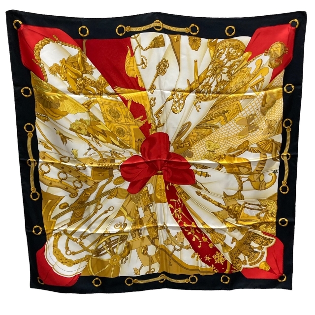 ○HERMES エルメス カレ90 Soleil de Soieシルクの太陽 シルク100