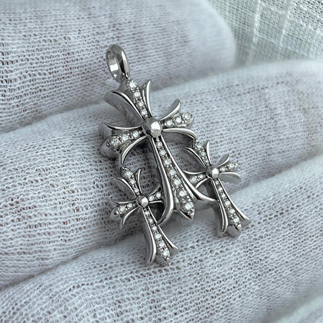 クロムハーツシルバー silver 925 天然ダイヤモンド ネックレス