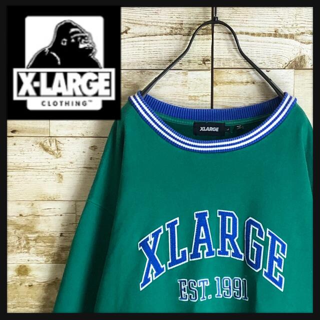 安全 XLARGE スウェットXL パイル地ロゴ センターロゴ tdh