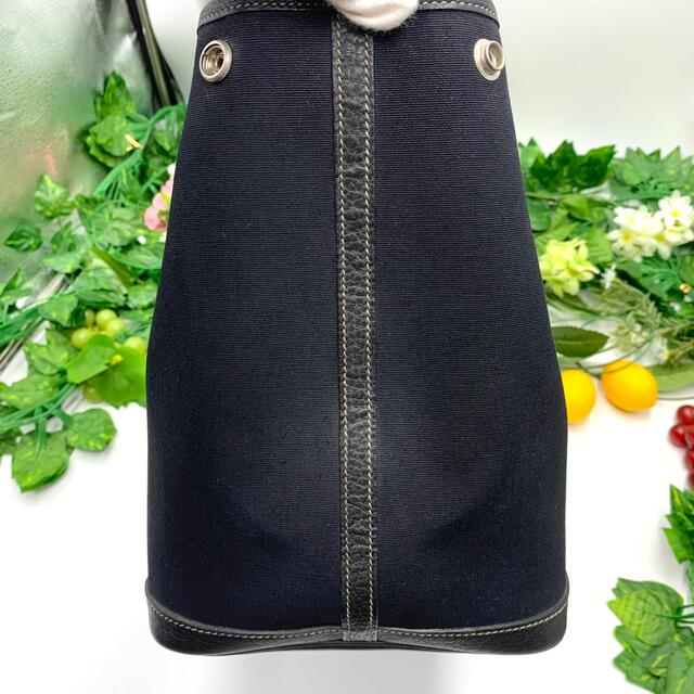 HERMES エルメス ガーデンパーティーPM トワルオフィシェ 黒 【美品