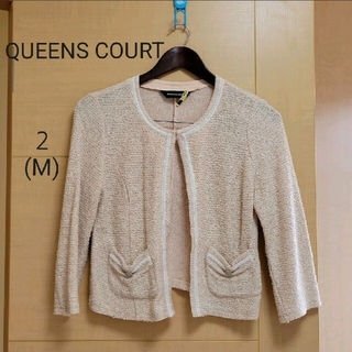 QUEENS COURT ノーカラージャケット 2(M位) ベージュ系