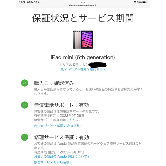 iPad mini 第6世代 Wi-Fi 256gb スペースグレー 新品同様 | paymentsway.co