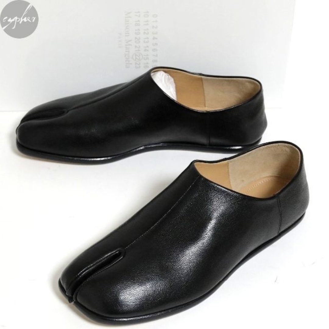 マルジェラ 足袋 タビシューズ SIZE:42 美品 TABI ブラック 革-