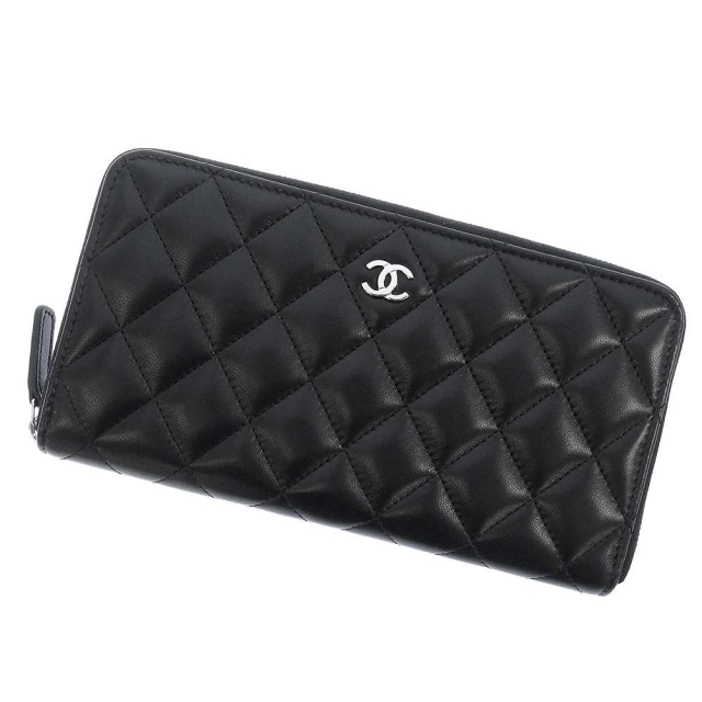 新作 シャネル - CHANEL 長財布 黒 ラウンドファスナー 財布 CHANEL