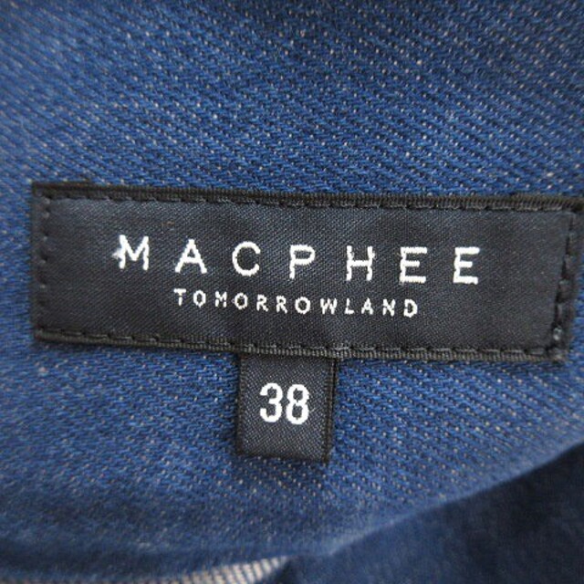 MACPHEE(マカフィー)のマカフィー トゥモローランド デニムスカート 台形 ひざ丈 薄手 無地 38 青 レディースのスカート(ひざ丈スカート)の商品写真