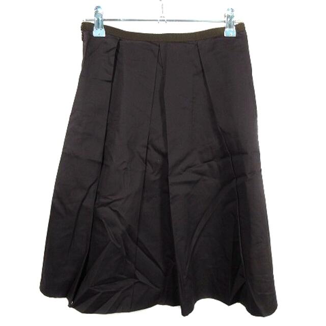 UNTITLED(アンタイトル)のアンタイトル UNTITLED スカート フレア ひざ丈 コットン 無地 1 茶 レディースのスカート(ひざ丈スカート)の商品写真