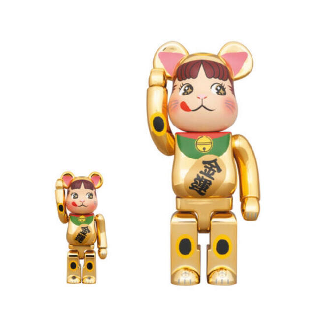 BE＠RBRICK 招き猫 ペコちゃん 金運 金メッキ 100% & 400% - フィギュア